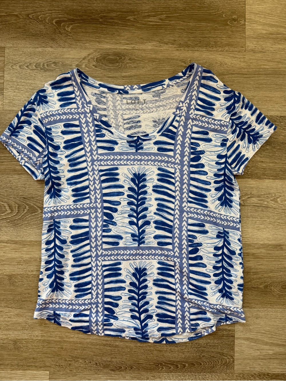 LOFT Linen Cotton Scoop Tee